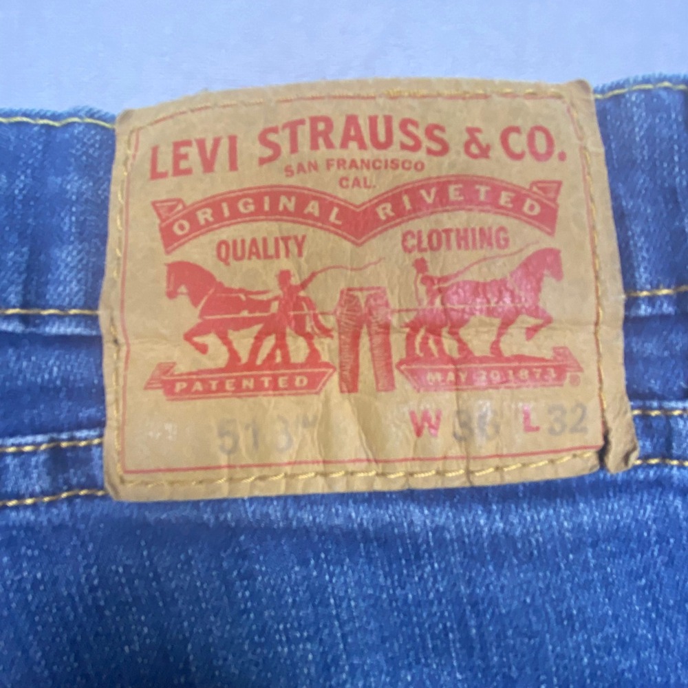 Levi Strauss & Co 518 Straight Jeans Mens 36x32 (Fits 34x30)Blue Denim Casual - Picture 7 of 16